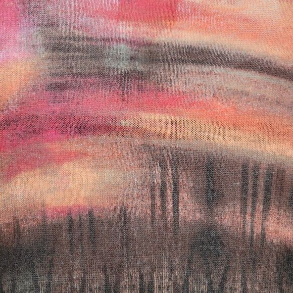 Chico's Tribal Chic Strom Cardigan Size 0 Pink Linen Cotton Open Quarter Sleeve - Picture 7 of 15